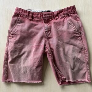 BDG Chino Shorts Mens 29 Pink Distressed Cutoff Frayed Hem Faded Casual
